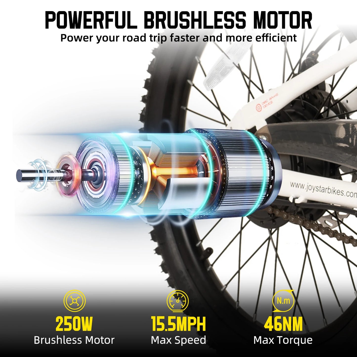 JOYSTAR Electric Bike for Kids Teens Ages 7+ with 250W Motor, 15 Miles 15MPH Electric Mountain Bicycle Safe Mini E bikes