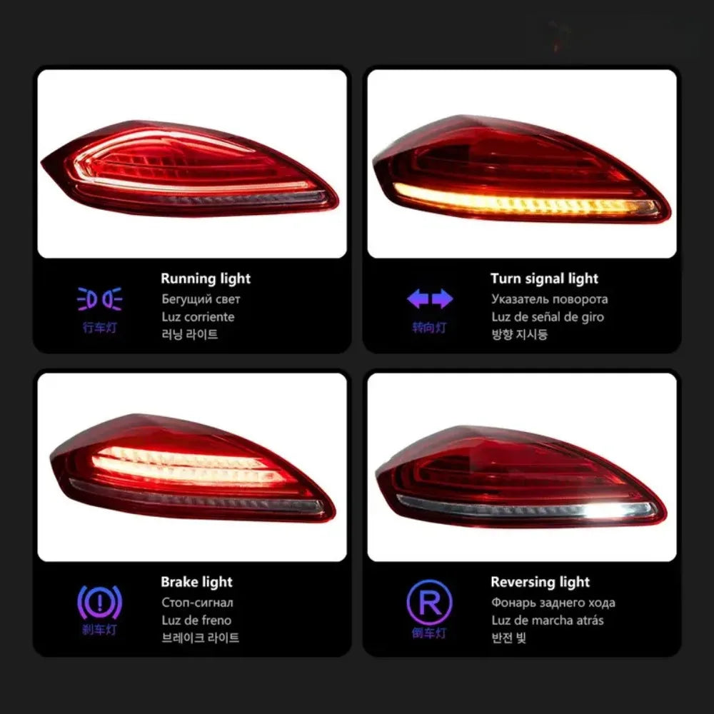 TYPY 2PCS Car LED Tail Lights For Porsche Panamera 2010 2011 2012 2013 Rear Tail Lamp Auto Accessories Sequential Turn Signal