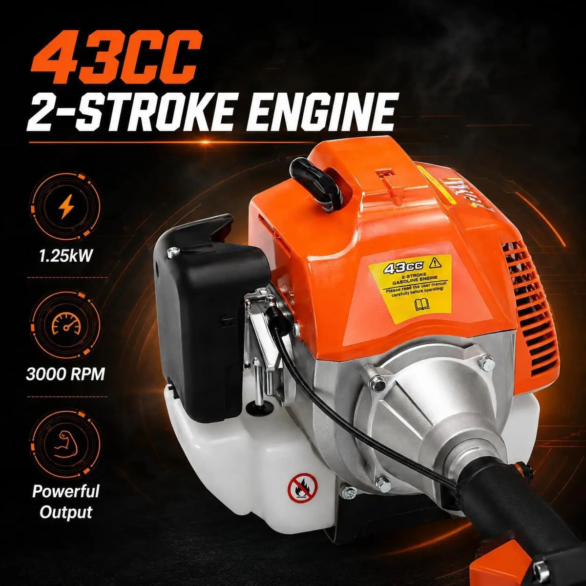 Tacleekii Gas Hedge Trimmer 2 Cycle Engine 24 Inch Dual Action Blade Multi Tool 43CC Engine Options Long Reach Shaft,Anti Vibration Handle,Hedge Care,Yard Landscaping