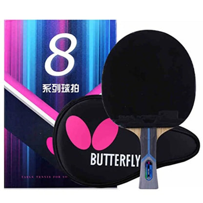 802 FL Shakehand Table Tennis Racket China Series Powerful Arylate/Capton Blade and Rubber Combination with Racket Case Recomme
