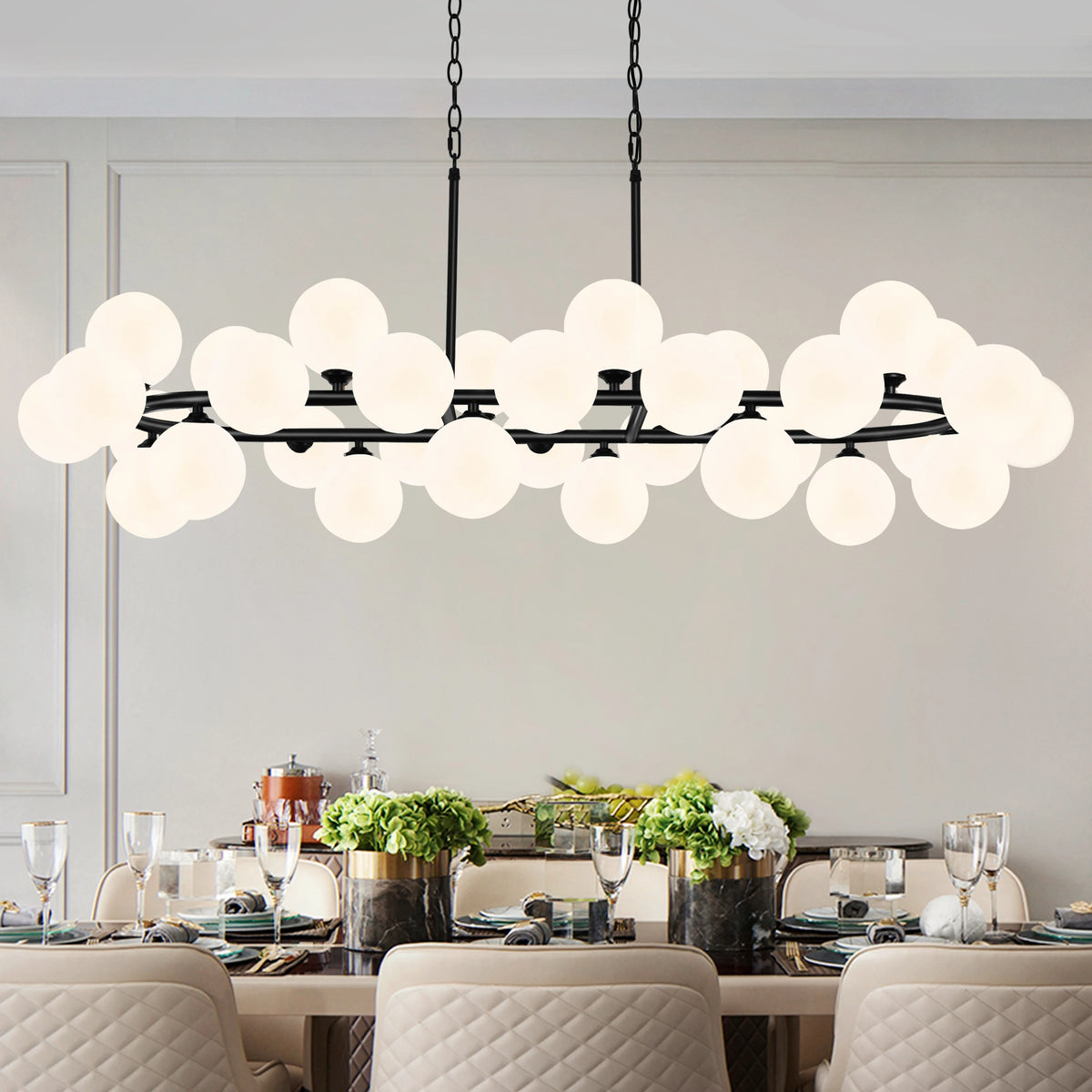 Bubble Chandelier Glass Globe Modern Chandelier Sputnik Chandelier Linear Chandeliers Kitchen Chandelier Mid Century Modern Chandelier For Dining Living Room Kitchen Home Decor Lighting