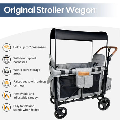 Two-seat stroller，Foldable baby stroller, 6 Months Plus, outdoor camping vehicle, detachable canopy, Christmas gifts