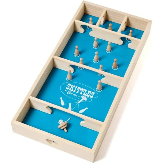 Carrom Skittles Game – Wooden Family Board Games for Family Night – Indoor and Outdoor Large Board Games for Adults & Children