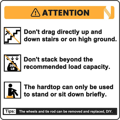 18'' Rolling Tool Bag with Wheels, Telescopic Handle, Waterproof Cover, 330lbs Capacity for Camping and Construction