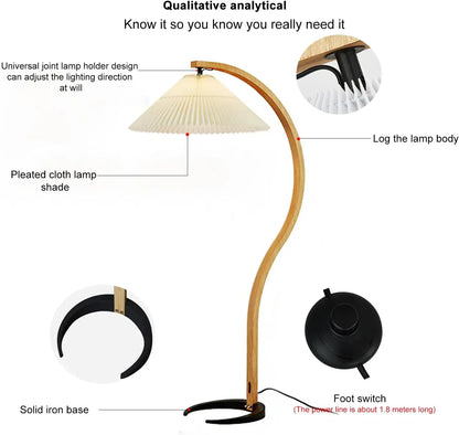 TIRAMISUBEST Vintage 59" Arched LED Floor Lamp - Beige