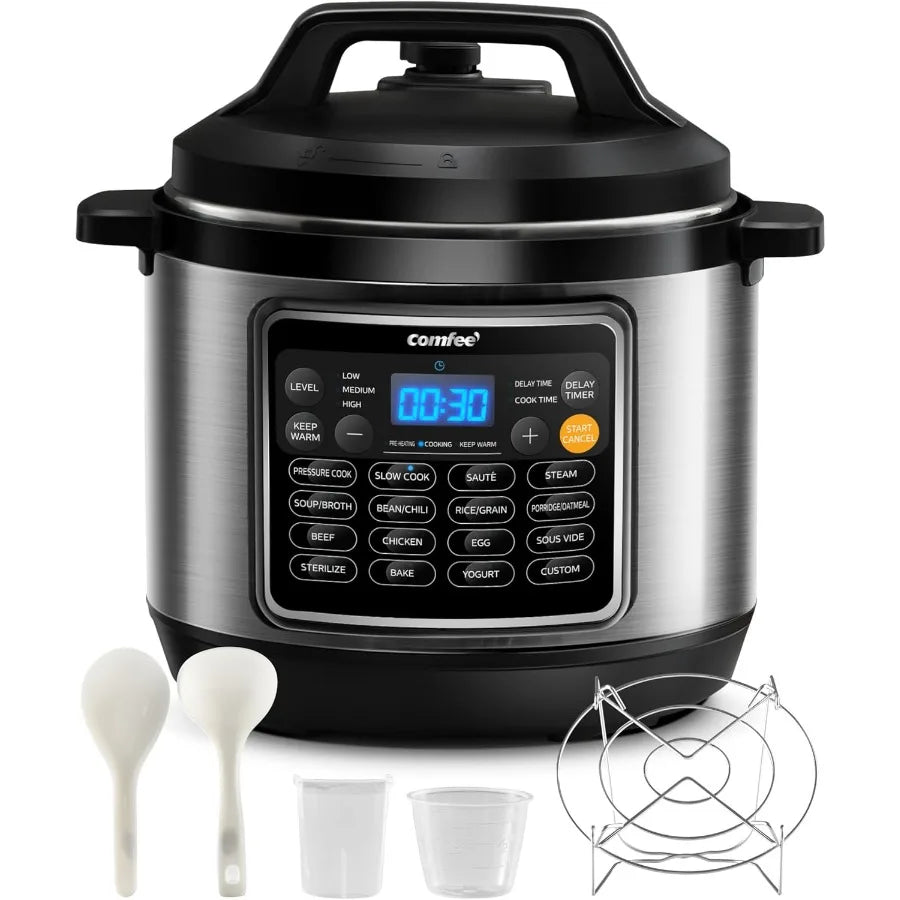 16in1 Electric Pressure Cooker Instant Multi Cooker with NonStick Pot for Home Use: Multifunctional Stainless Steel Cooking Sys