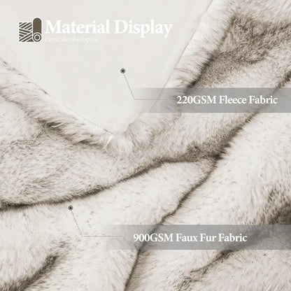 1000GSM Faux Fur Throw Blanket, Super Heavy Thick Warm Cozy Blankets for Couch Bed Sofa, Plush Fuzzy Elegant Soft Reversible Min