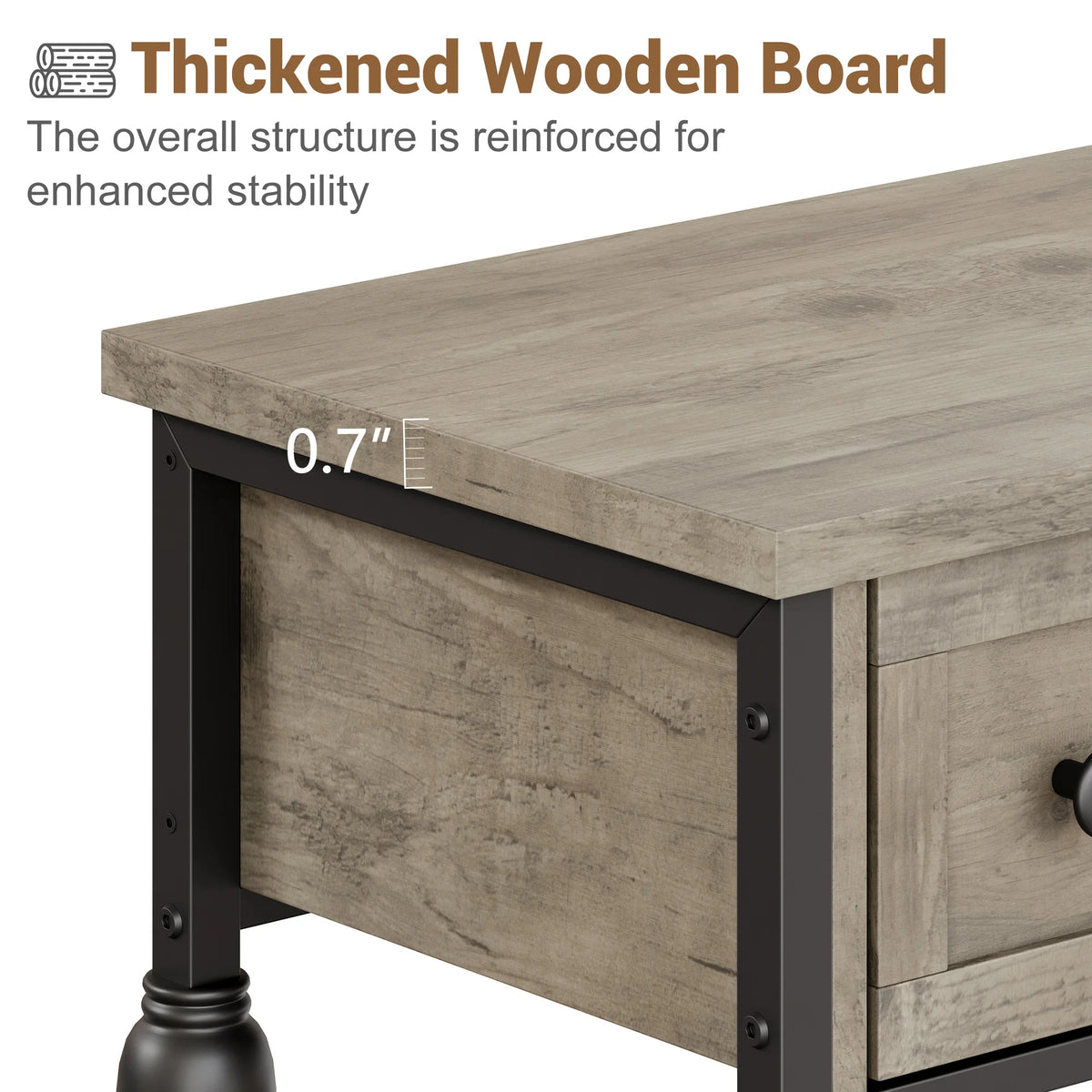 52.5 in Long Console Tables for Entryway with 3 Drawers, 3-Tier Industrial Metal Frame Sofa Table with Roman Column Legs for Hallway, Living Room, Foyer