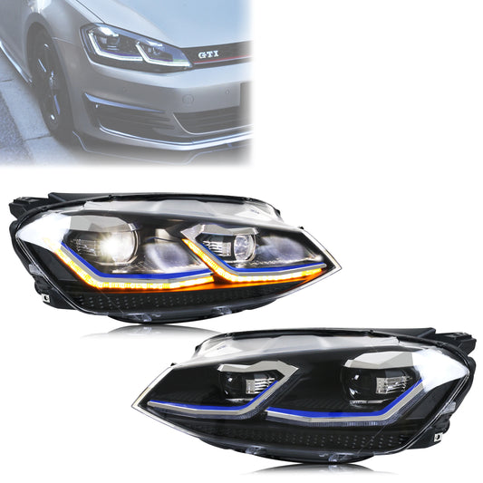 LED Headlights for Volkswagen VW Golf 7 MK7 VII 2013-2017 Sequential Turn Signal Front Lamps Assembly Not Fit GTI & Xenon Model