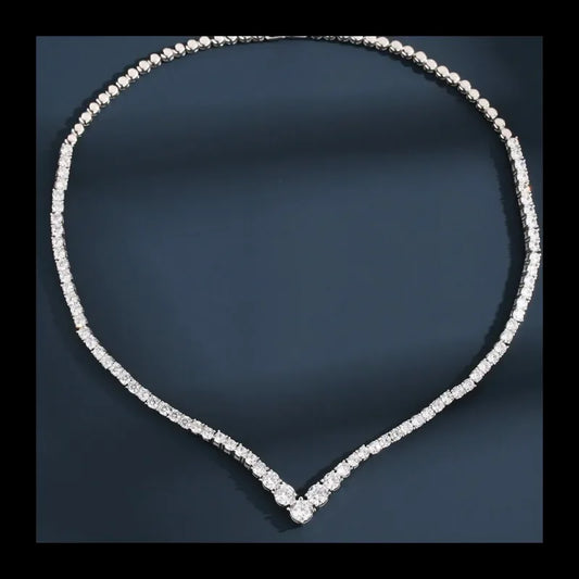 AliExpress new personalized S925 silver zircon necklace simple necklace female niche design sense