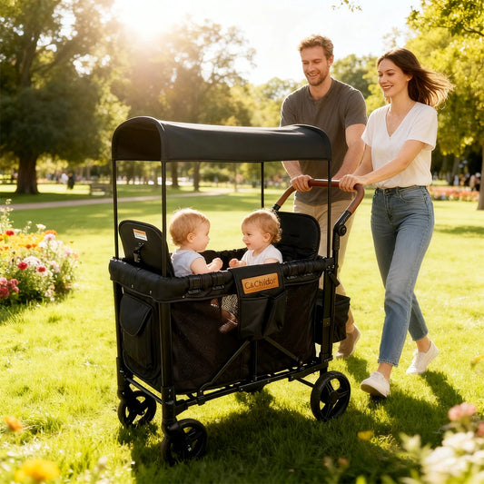 2-seat foldable baby stroller, detachable roof camper van, suitable for babies over 6 months old, Christmas gifts