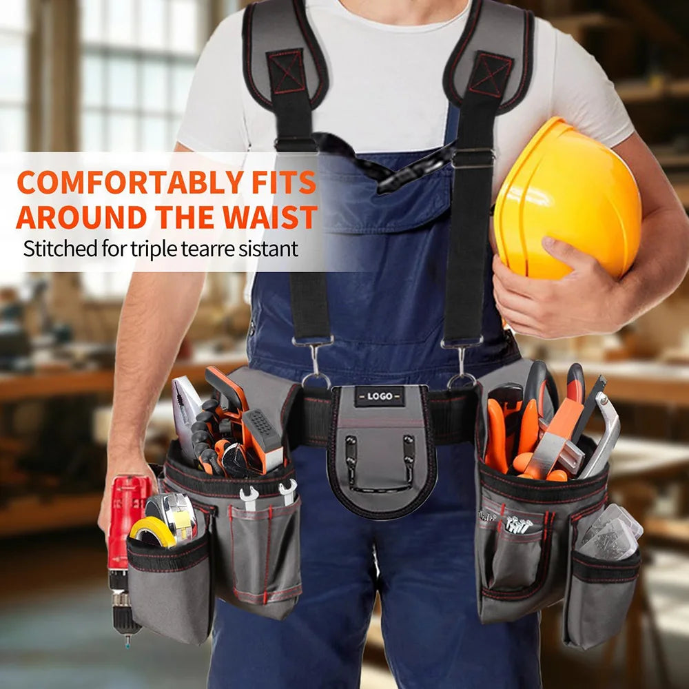 Universal Multi-Functional Combined Tool Bag with Strap Belt for Gardening and Electrician Tools Suitable for All Tool Sizes