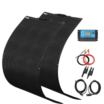 120W 240W 24V 12V Flexible Solar Panel Kit Monocrystalline Cell PV For Battery Home Boat Marine RV Cabin Van Car Uneven Surfaces