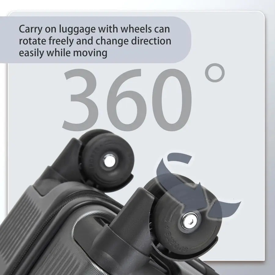 Inch Carryon Luggage, 22x14x9 Airline Approved Carry on Luggage, Hard Shell Small Rolling Carry on Suitcase with Spinner Wheels