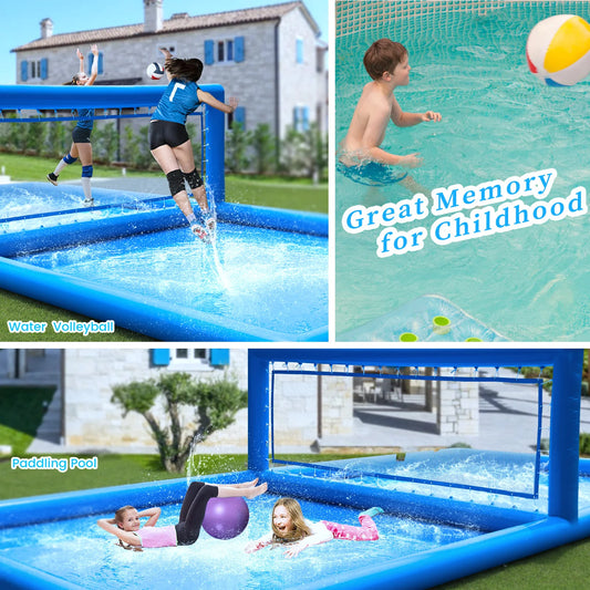 33ft Inflatable Volleyball Court Outdoor Water Volleyball Pool For Sports Game Commercial children's playground