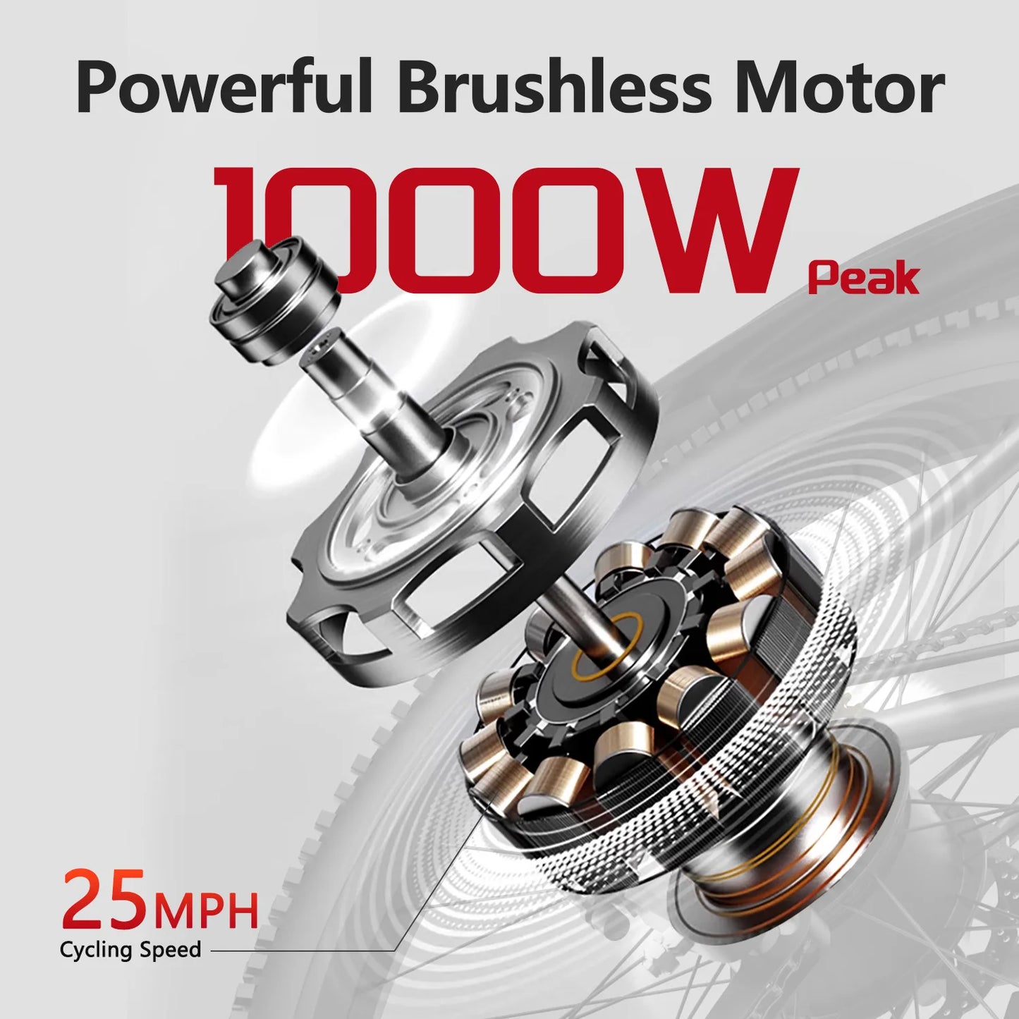 26 inch electric mountain bike, 10.4AAh/13Ah detachable battery, SHIMANO 7speed, peak 1000W brushless silent motor, 25MPH,E-bike