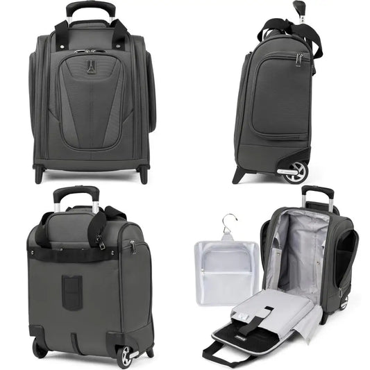 Compact Lightweight Rolling Underseat Carry-On Bag, Softside Luggage, 2 Wheels, Unisex, Shadow Gray, Ideal for Travel