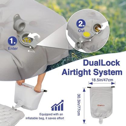 Ultralight Insulated Sleeping Pad 7.2 R, Inflatable Camping Mat 70.9 × 23.6in