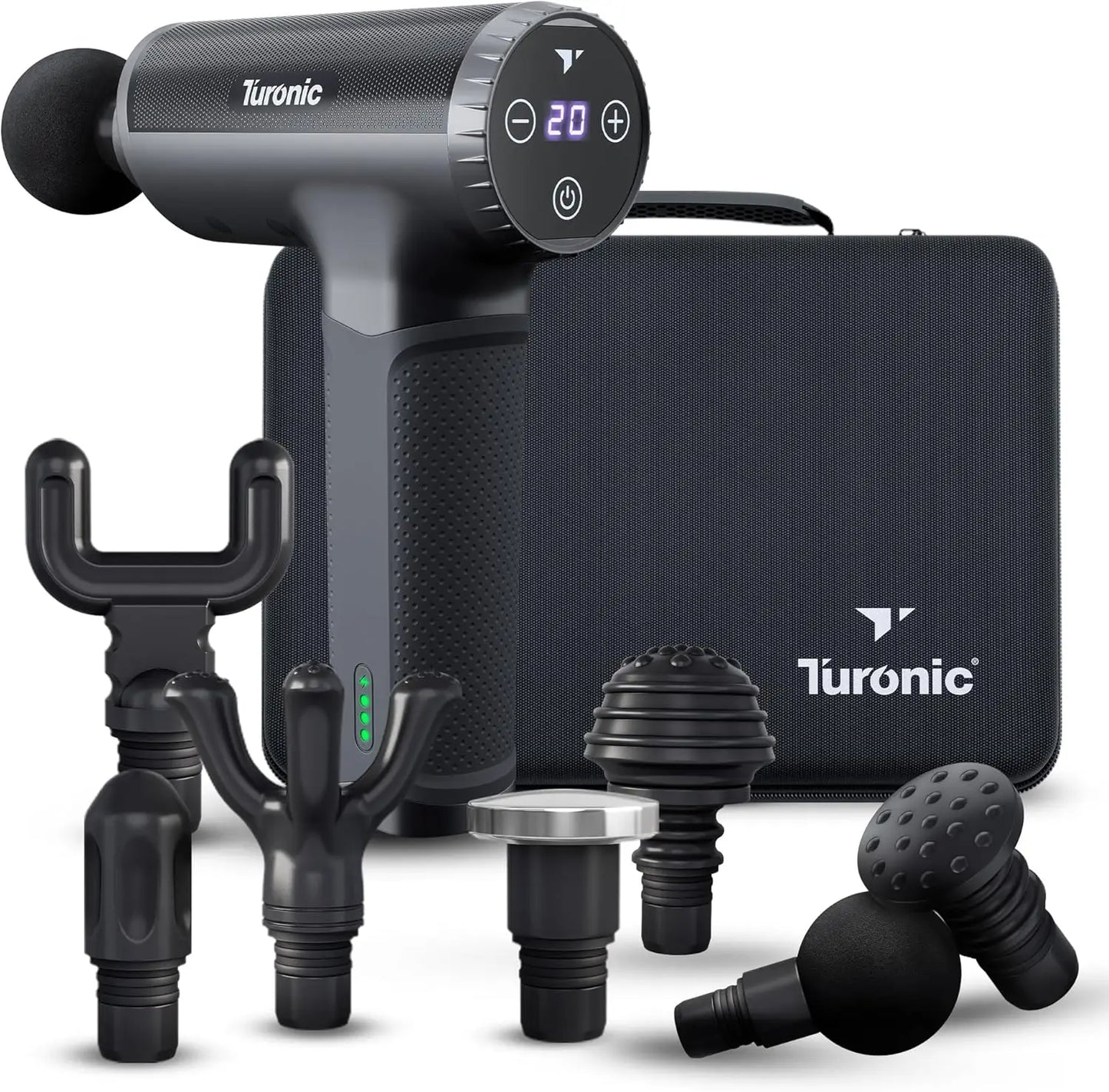 Professional Handheld Massage Gun - 20 Speeds, 7 Heads, Quiet & Portable for Muscle Relief