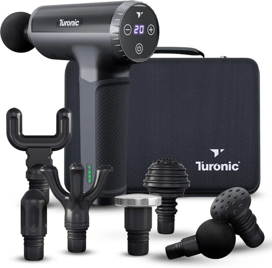 Professional Handheld Massage Gun - 20 Speeds, 7 Heads, Quiet & Portable for Muscle Relief