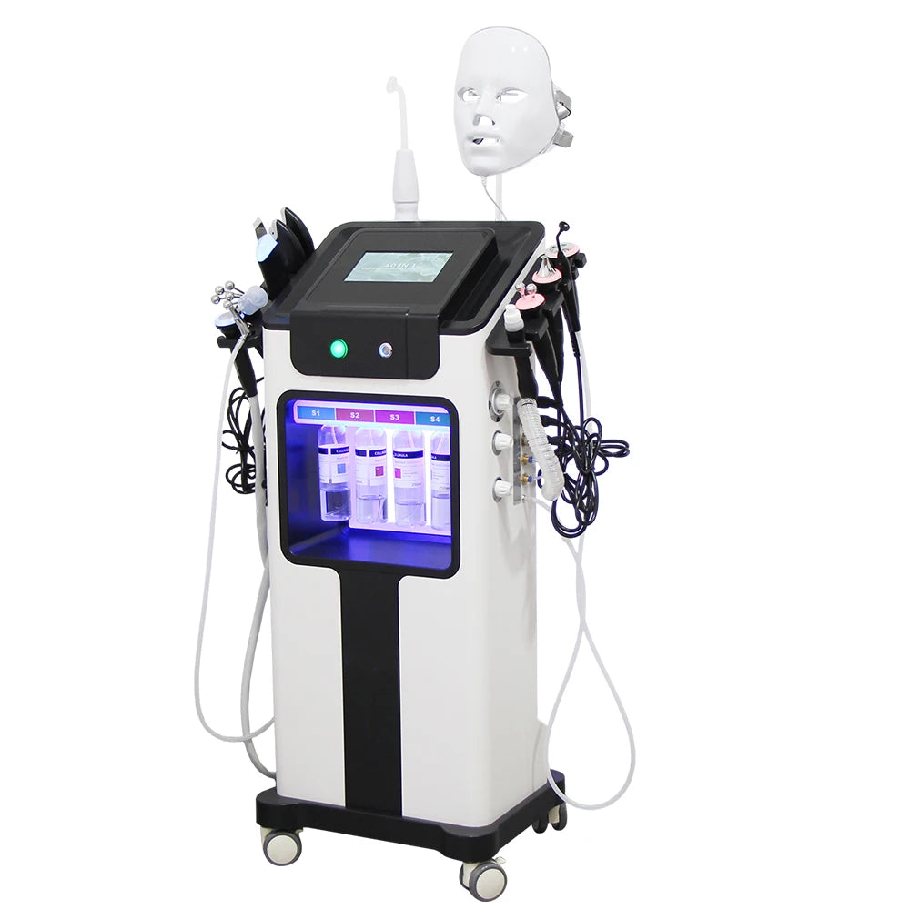 12-in-1 Women Beauty Equipment Bubble Oxyge Ultrasonic Scrubber Hydro Machine  Aqua Peeling Lift Skin Bubble Moisturizer Oxygen Machine