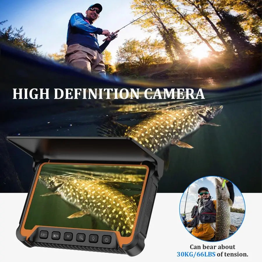 Fishing Camera, 7 IPS Monitor, Infrared Night Vision, 98ft 30M Cable Fish Finder Waterproof Portable Fish Camera for Ice, Lake,