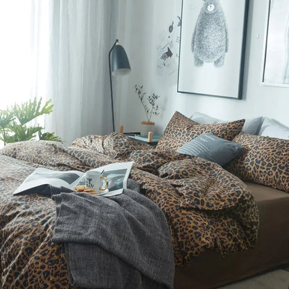 Print Comforter Set King Soft Fluffy Animal Cheetah Printed Comforter Set 3 Pieces Brown Black Floral Bedding Farmhouse Leopard