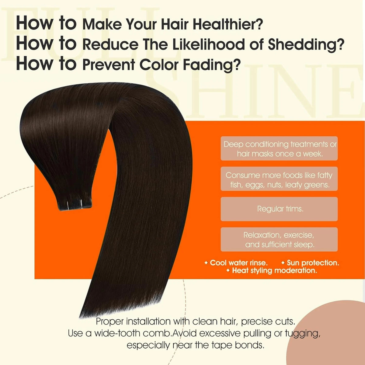 Full Shine Injection Remy Tape in Hair Extensions Pure Color Straight Remy 20 Pcs 50 Grams Skin Weft Thick Ends For Daily
