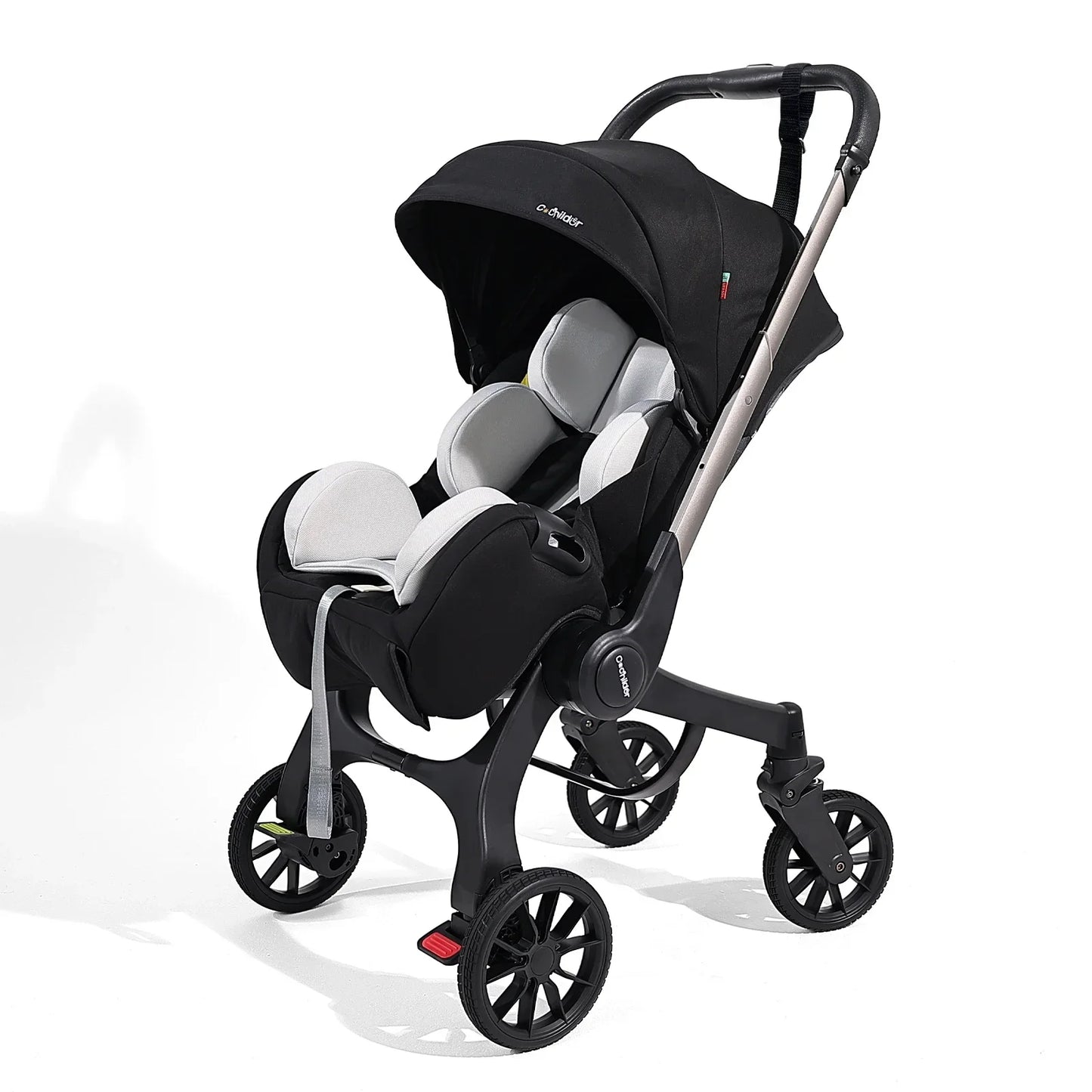 Portable baby strolle, foldable travel cart, adjustable handle for two-way push, adjustable backrest, with sunshade