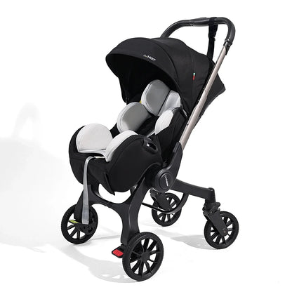 Portable baby strolle, foldable travel cart, adjustable handle for two-way push, adjustable backrest, with sunshade
