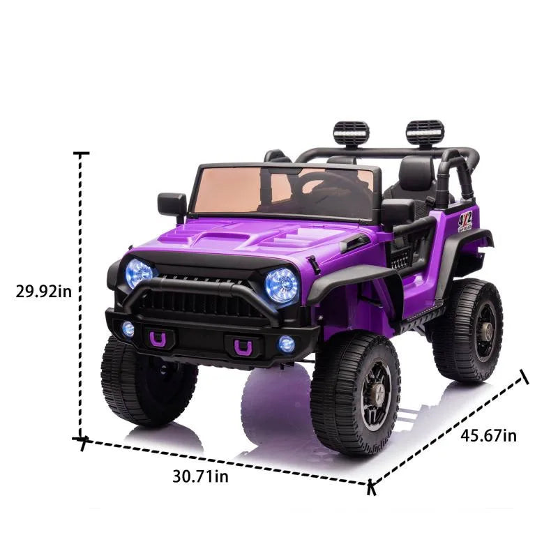 Two-seater Children's Truck With Parental Control  Children's Off-road Vehicle  Independent Seat Belt  Purple Electric Vehicle