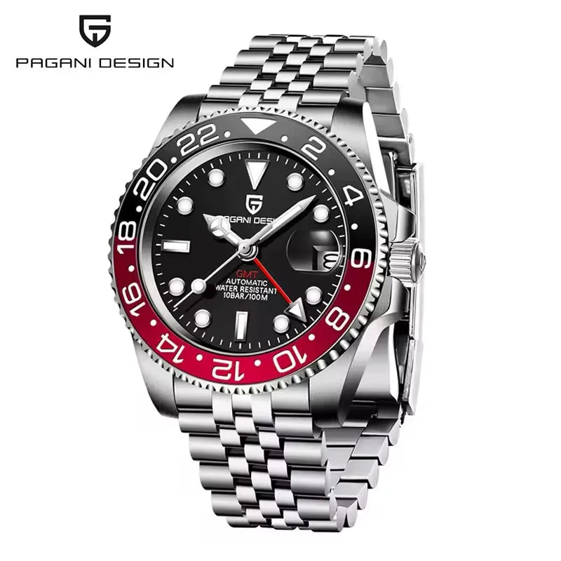 2026 PAGANI DESIGN V2 40MM Pepsi Meteorite Dial Men Mechanical Watch 100M Waterproof Jubilee Watch Strap Sapphire Glass Stainless Steel Automatic Watch for Men Gift Watch
