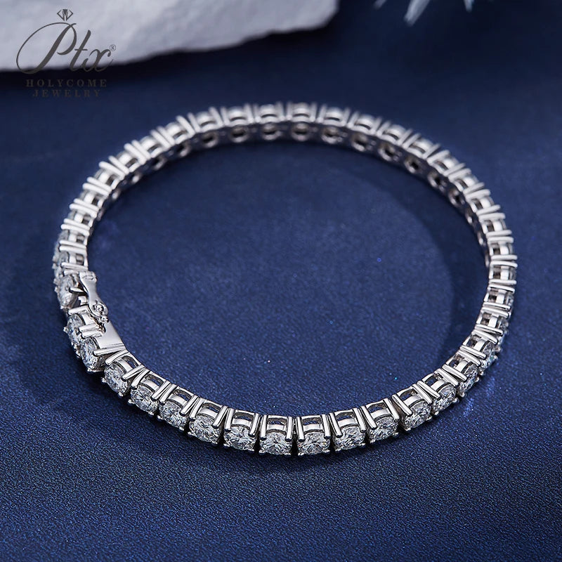 3mm Moissanite Tennis Bracelet 925 Sterling Silver Plated White Gold Bracelet for Women Man Sparkling Party Jewelry 6.5/7inch