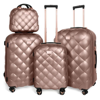 Luggage Sets 4 Pieces PP  Hard Shell Lightweight Expandable Suitcase Set with Spinner Wheels & TSA Lock ,14in 20in 25in 29in