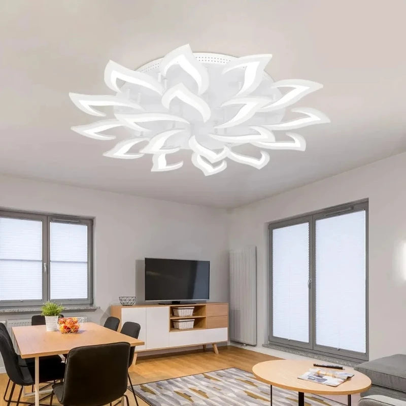 Postmodern Nordic Minimalist LED Ceiling Light Flower Shaped Acrylic Creative Bedroom Living Room Light Home Ceiling Light