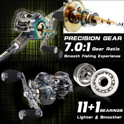 Fishing Rod and Reel Combos for Spinning and Casting Fishing 30Ton+24Ton HighPerformance Graphite 2Piece Fishing