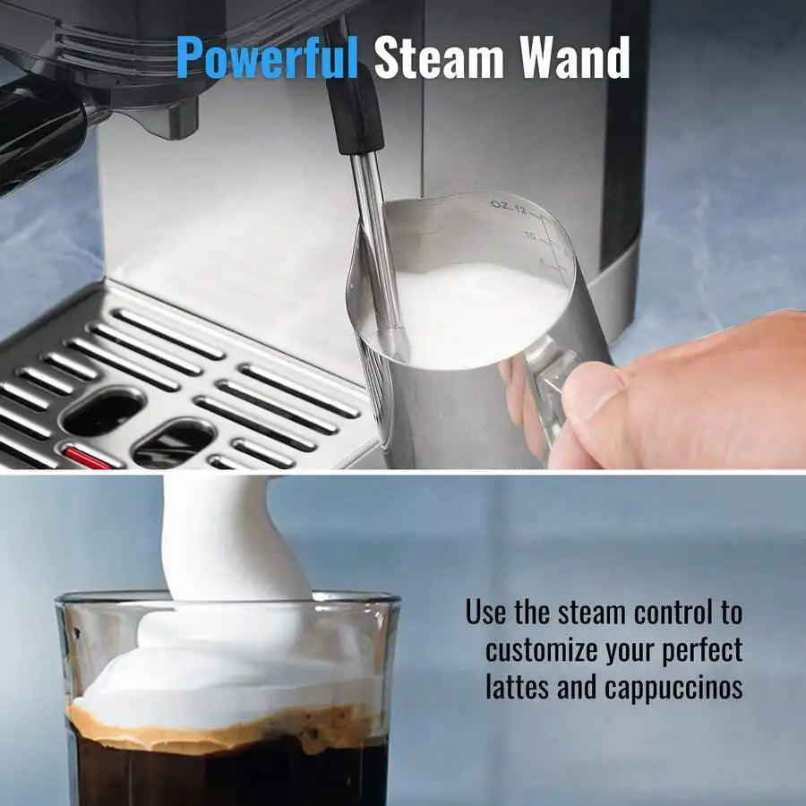 20 Bar Espresso Machine, Professional Espresso Maker With Milk Frother Steam Wand & Touchscreen, Adjustable Temperature Control,