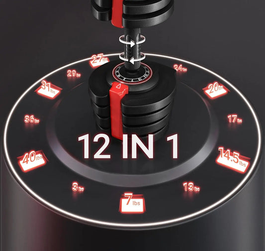 Adjustable Dumbbell Set 28-90LBS with Anti-Slip Handle and Tray for Home Gym Strength Training Equipment