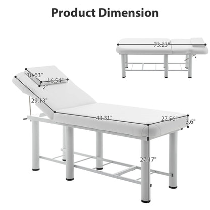 LZBEITEM Professioanl Massage Table, Backrest Adjustable, Removable Headrest, Bottom Shelf Storage, Memory Foam Layer Salon Bed