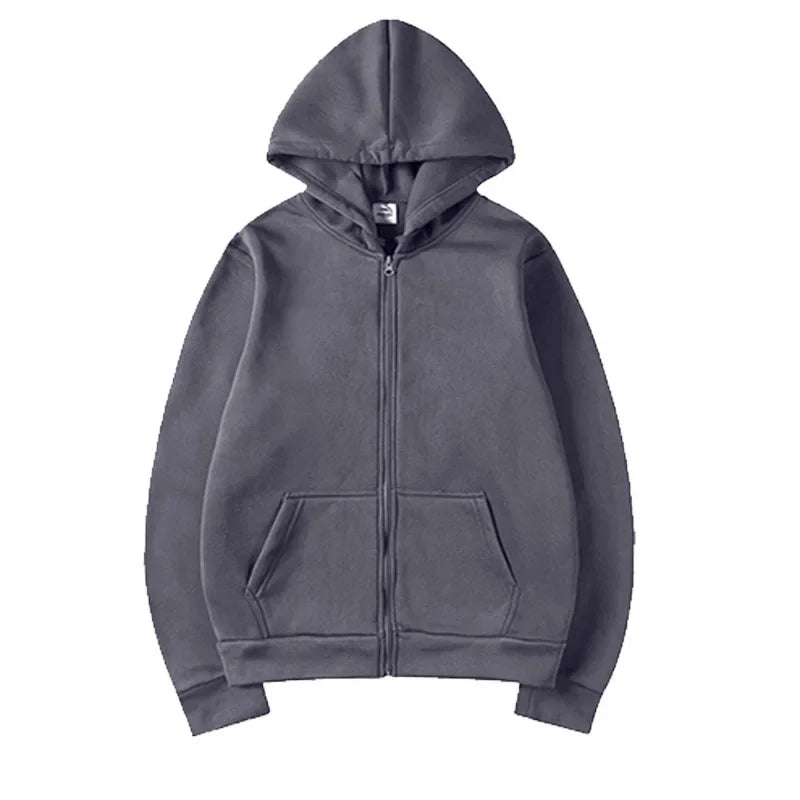 Men's Zip Up Hoodies Casual Zipper Jacket Coats Women Fleece Autumn Winter Harajuku Gothic Hooded Sweatshirts Sports Streetwear