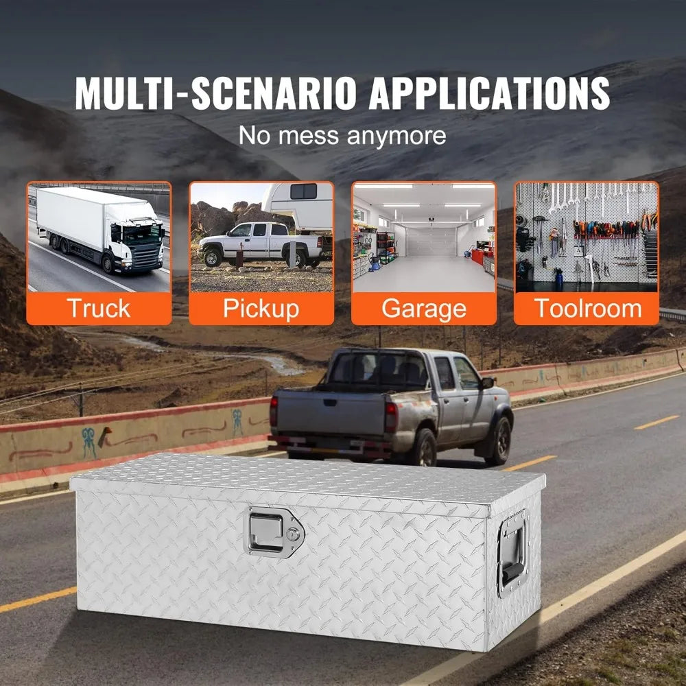 Heavy Duty Aluminum Truck Tool Box with Lock, 30x13x9.6 Inch Storage for Pickup & RV