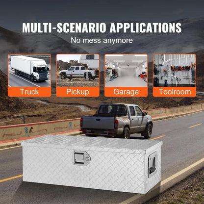 Heavy Duty Aluminum Truck Tool Box with Lock, 30x13x9.6 Inch Storage for Pickup & RV