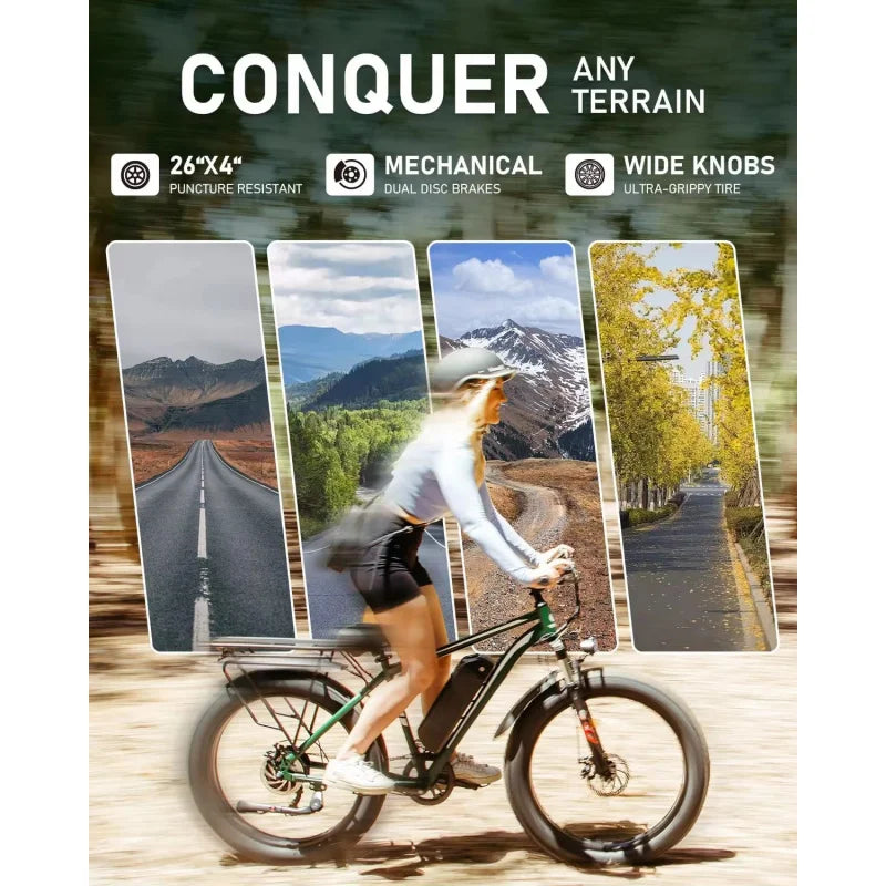 New Electric bicycle 26-inch 1000W 48V 15AH lithium battery electric bike, the first choice for smooth and comfortable travel