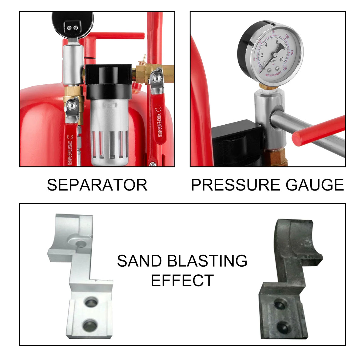 SucceBuy Sand Blaster 10Gal Portable Air Sandblaster 125Psi Pressure Sand Blasting Kit for Special Surface Treatment of Material