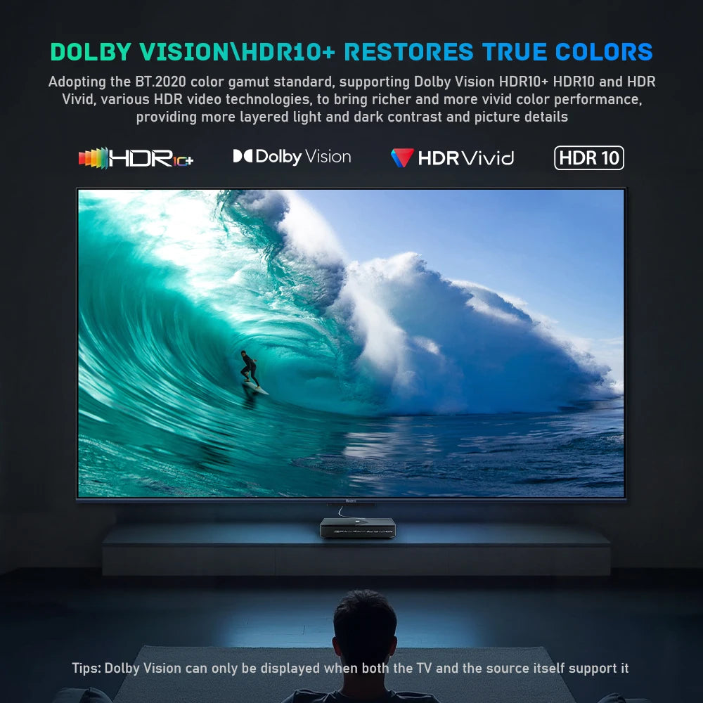 KINHANK K9 Android Smart TV Box Wifi6 8K Amlogic S928X-K ISO BDMV 4GB 64GB Dolby Vision Atmos HDR10+