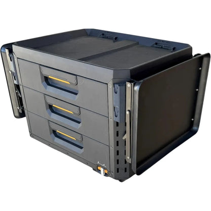 Quick and Easy Folding Steel Table, Compatible with StackTech Toolbox, Ideal for Compact Storage Solutions