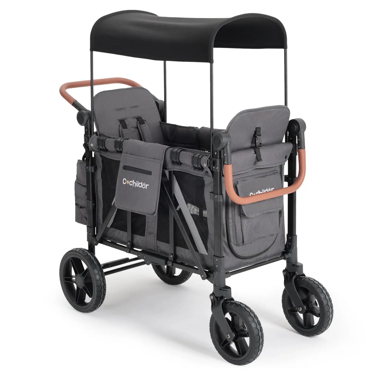 Baby stroller suitable for 2 children, foldable outdoor camping vehicle, shock-absorbing newborn stroller