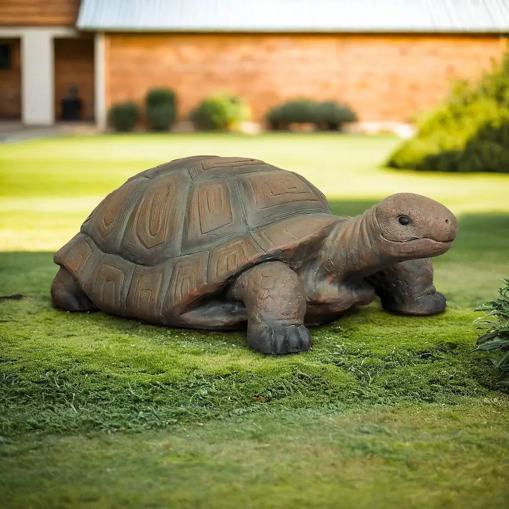 Large Fiber Reinforced Concrete Turtle Statue, 34.2 Outdoor Garden Sculpture for Lawn and Yard Decor