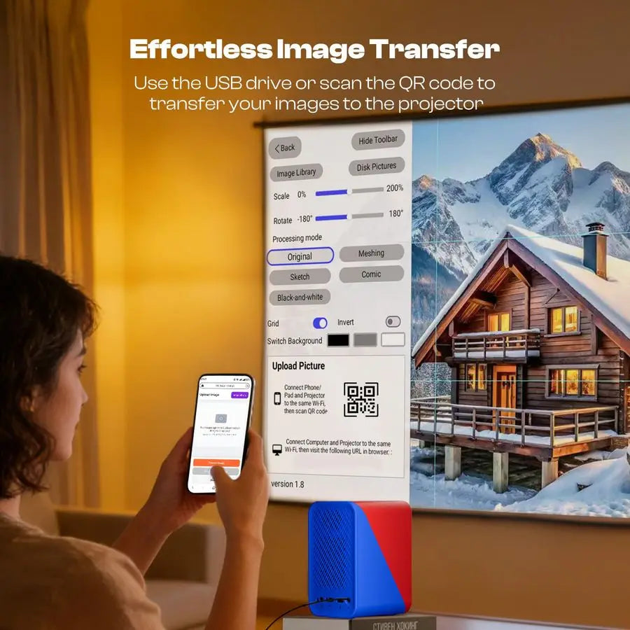 P1 Art Projector with Exclusive Drawing App for Artists, Portable Auto Focus amp Keystone LED Projector for Drawing and Tracing,