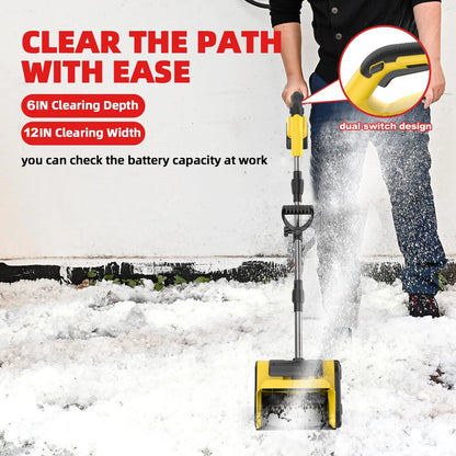 3000RPM Brushless Electric Snow Sweeper Rechargeable Cordless Handheld Household Street and Yard Snow Removal Tool with Battery